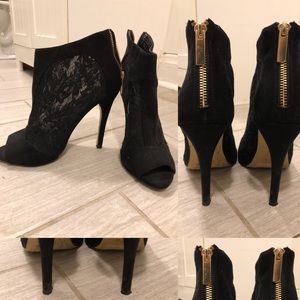 ALDO Zip Black Lace Pumps
